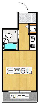 京の五条グリーンハウス(1K/6階)の間取り写真