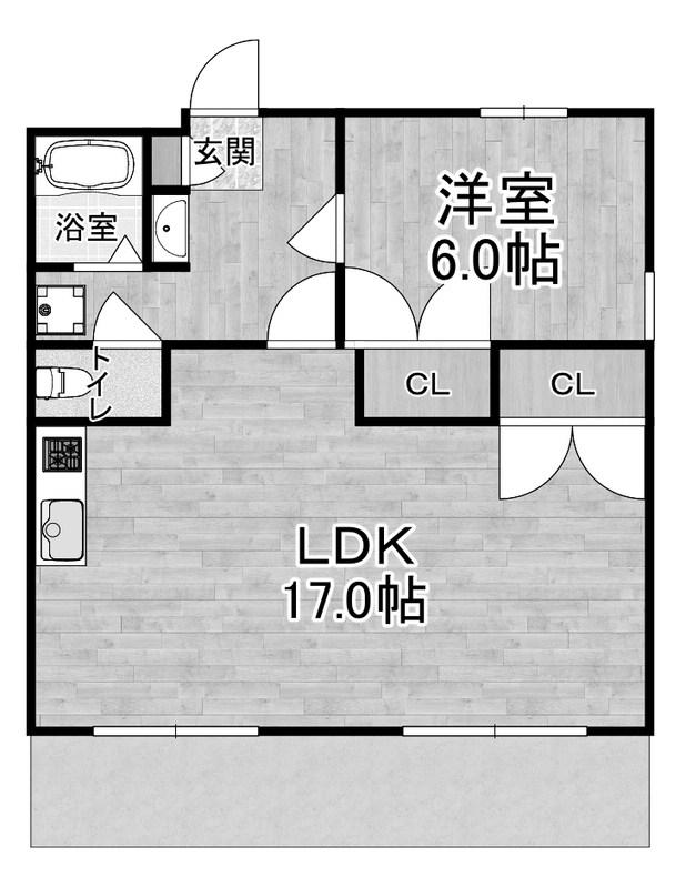 ヴィ フォレストI(1LDK/1階)の間取り写真