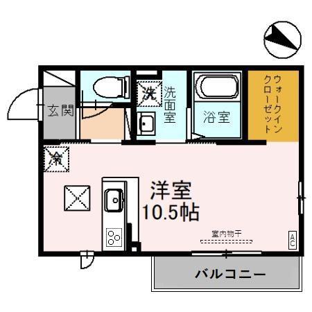 BELLE CUBE(ワンルーム/1階)の間取り写真