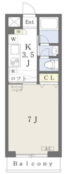 SS・CONFORT(1K/2階)の間取り写真