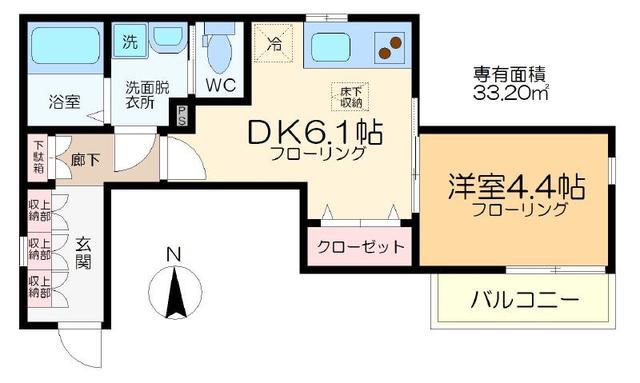 ゴールドパレス綾瀬(1DK/1階)の間取り写真