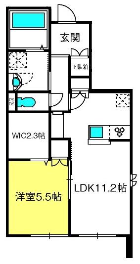 CHOCO(1LDK/1階)の間取り写真