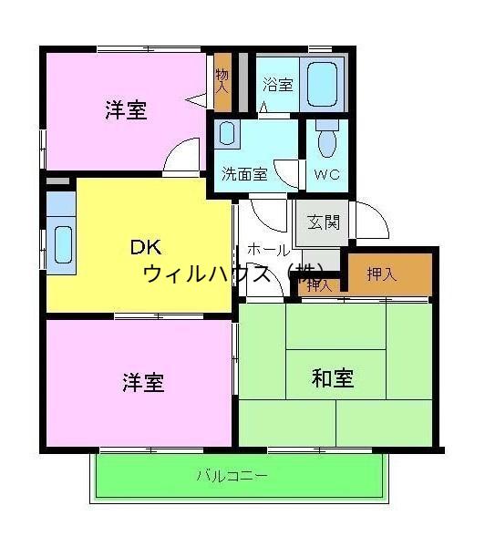ロージーコート(3K/1階)の間取り写真