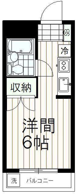 ラフォーレ湯船(1K/3階)の間取り写真
