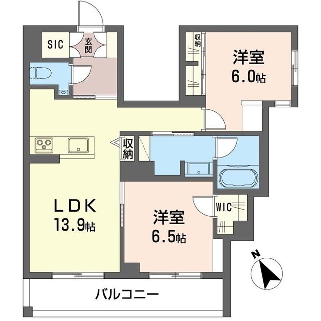 ウィステリアガーデン(2LDK/3階)の間取り写真
