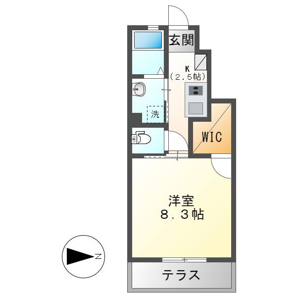 HIGH CREA(1K/1階)の間取り写真