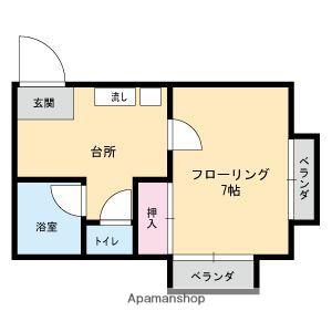 第二泰晃ビル(1K/3階)の間取り写真