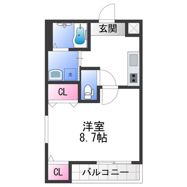 フジパレス高石駅北V番館(1K/3階)の間取り写真