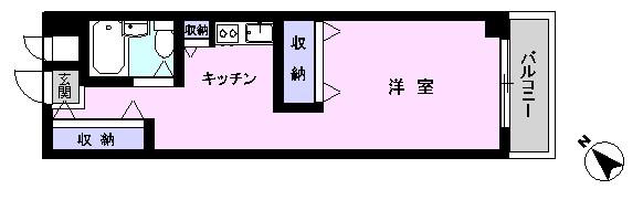 ジュネパレス新松戸第27(1K/4階)の間取り写真