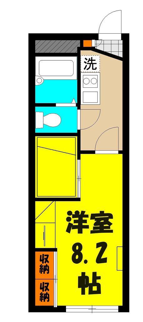 サンプラザ2(1K/1階)の間取り写真