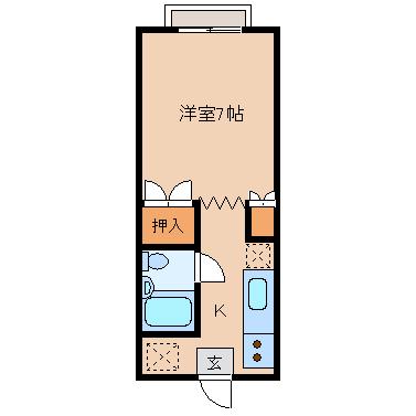 コーポ二光(1K/3階)の間取り写真