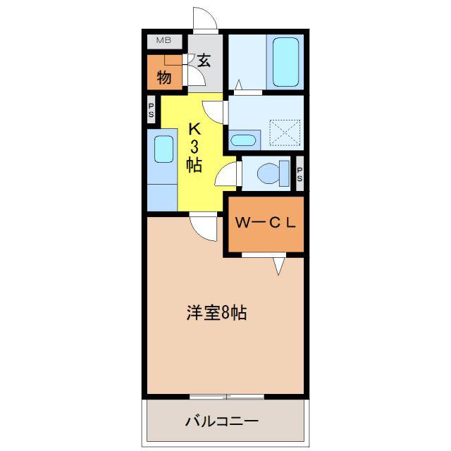 フジコーコ野田(1K/2階)の間取り写真