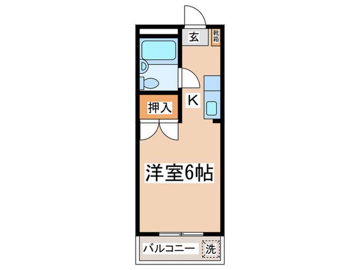 シャトル井上(1K/1階)の間取り写真