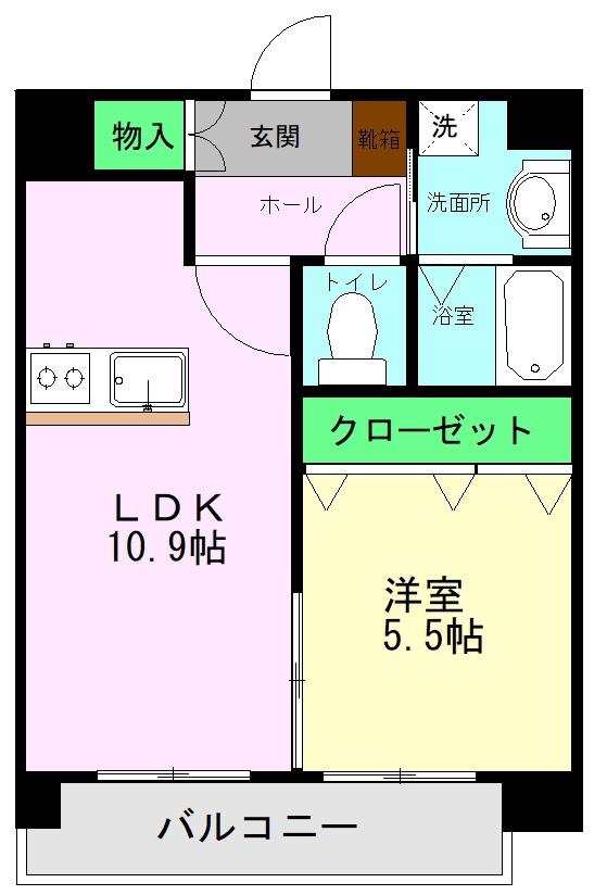 ESTRELLA菊陽(1LDK/4階)の間取り写真