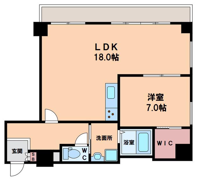 シティアーク天王寺(1LDK/7階)の間取り写真