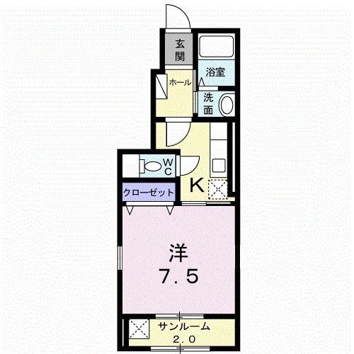タウンコート田町(1K/1階)の間取り写真