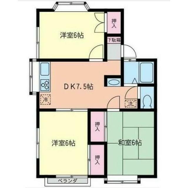 プレセア(3DK/2階)の間取り写真