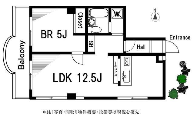 ドムール白金(1LDK/2階)の間取り写真
