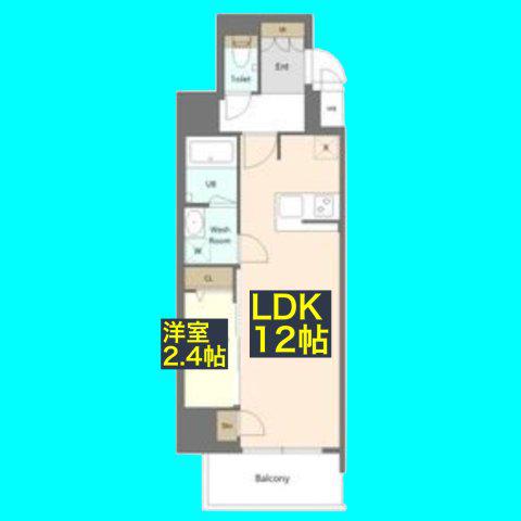 S-RESIDENCE高岳BRESA(1LDK/3階)の間取り写真