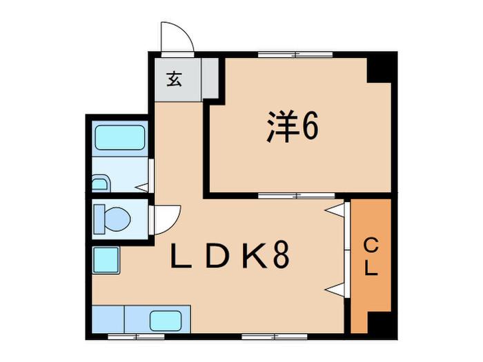 リバーサイド摩耶(1LDK/3階)の間取り写真