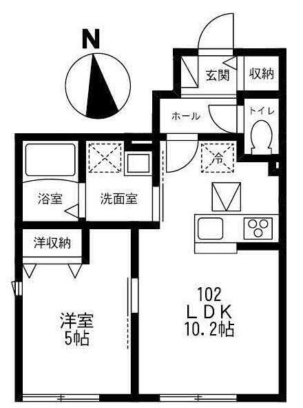 グーテンフロー(1LDK/1階)の間取り写真