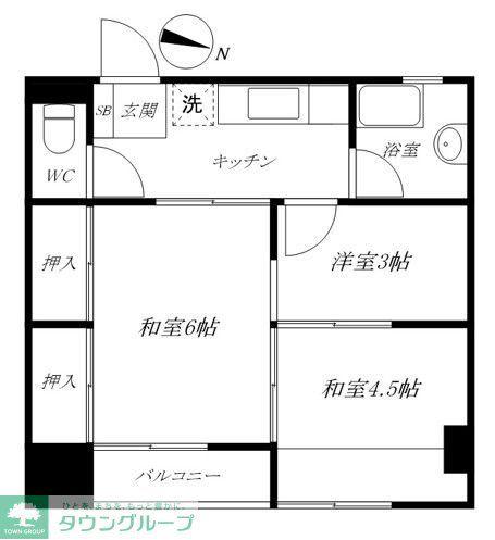 片山マンション(3K/1階)の間取り写真