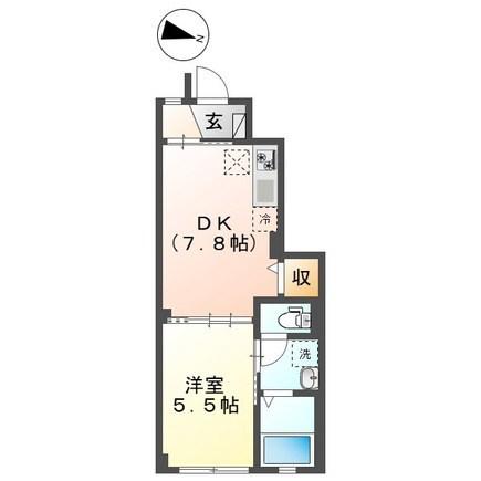 THE BASE 神明(1LDK/1階)の間取り写真