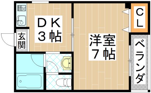メゾンプレール(1K/2階)の間取り写真