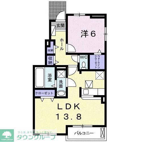 エターナリーII(1LDK/1階)の間取り写真