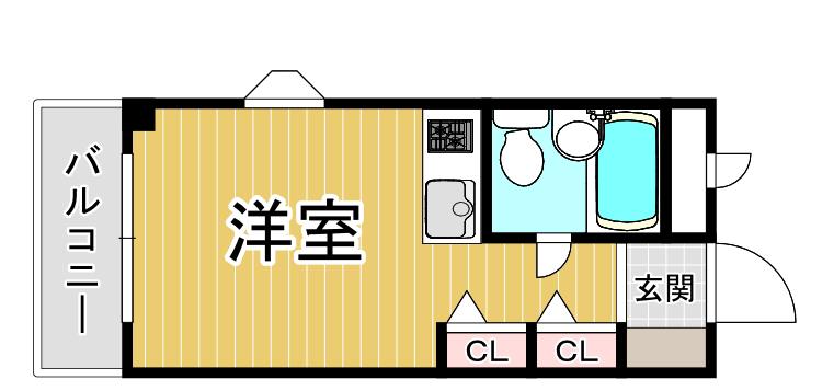 アパートメントハウスNN(ワンルーム/2階)の間取り写真