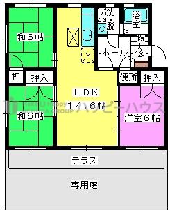 エクセレント・フジII(3LDK/1階)の間取り写真