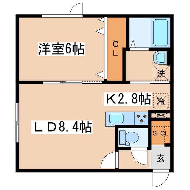 ラリック(1LDK/1階)の間取り写真