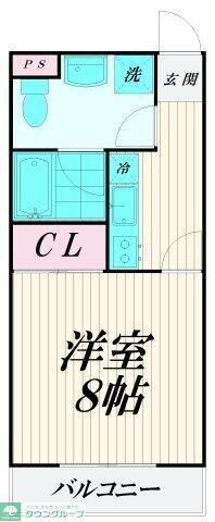 パークハイム萩中(1K/2階)の間取り写真