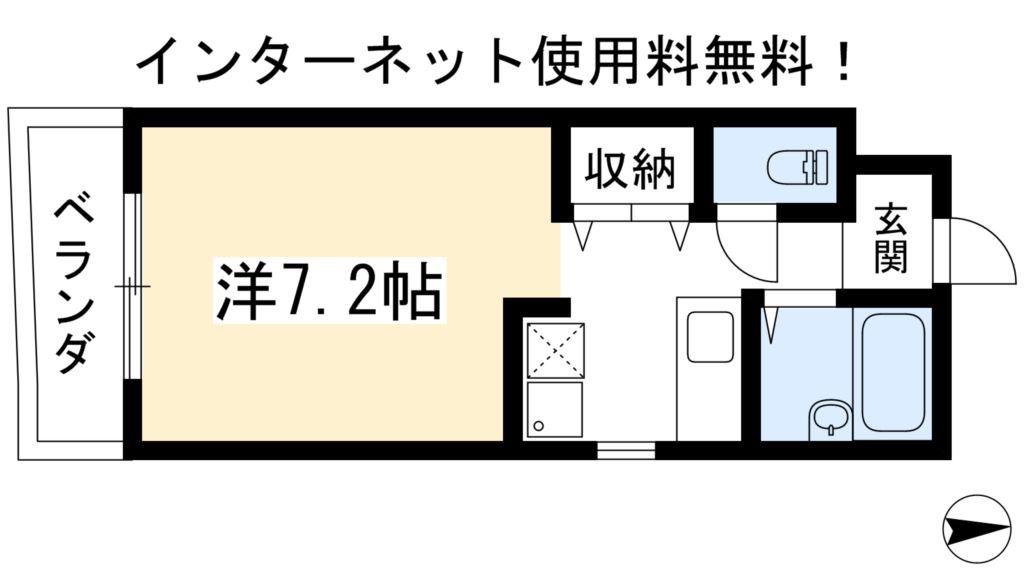 地下鉄烏丸線 松ケ崎駅(京都) 徒歩3分 2階建 築33年(1K/1階)の間取り写真