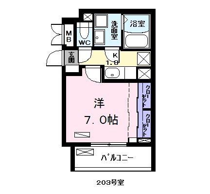アニメート泉(1K/2階)の間取り写真