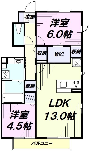 雅壱番館(2LDK/1階)の間取り写真