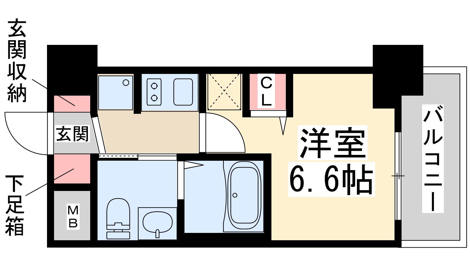 エステムコート新大阪9グランブライト(1K/11階)の間取り写真