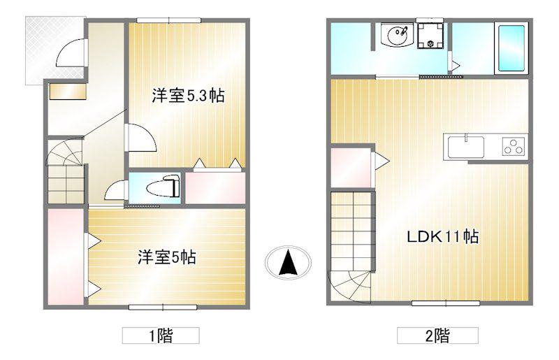 GROVE HOUSE(2LDK/2階)の間取り写真