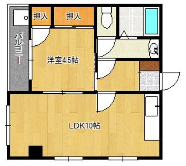 IT鳥栖ビル(1LDK/6階)の間取り写真