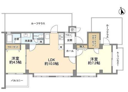白山ヒルズ(2LDK/5階)の間取り写真