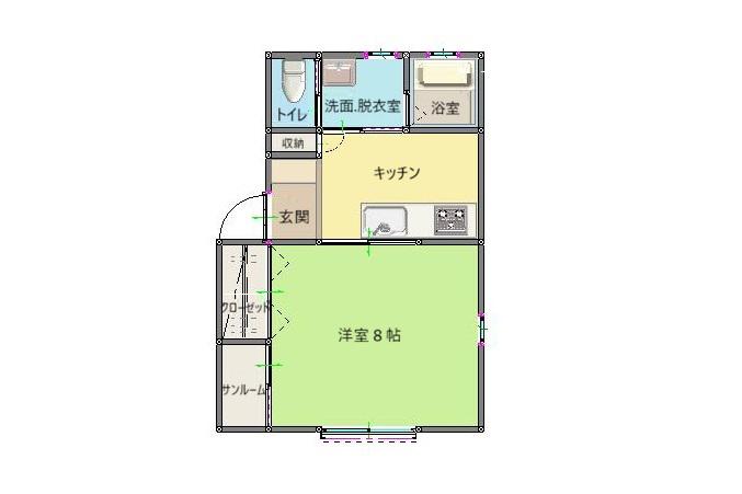 グレイス田端B棟(1K/2階)の間取り写真