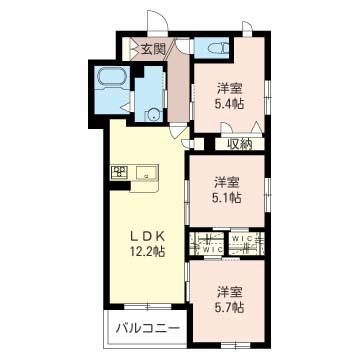 GRAND VERDE(3LDK/2階)の間取り写真