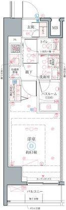 CREVISTAお花茶屋(1K/9階)の間取り写真