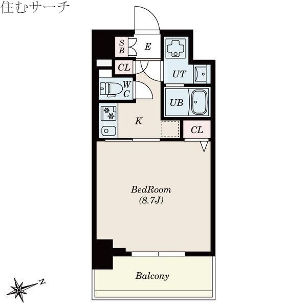 S‐RESIDENCE四日市安島ALOGGIO(1K/9階)の間取り写真