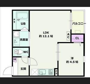 JACK AICHII(1LDK/2階)の間取り写真