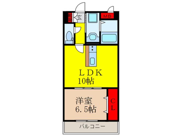 べラルーチェ(1LDK/3階)の間取り写真