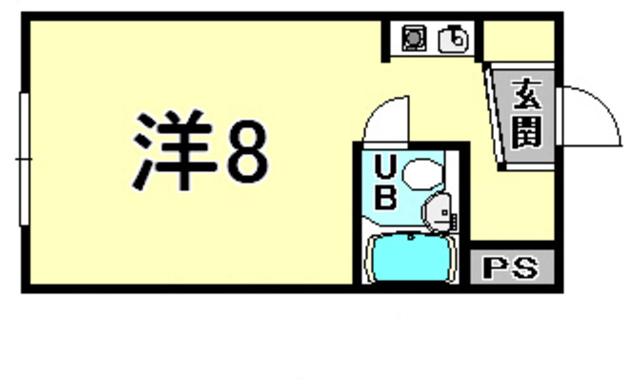 グレースメモリー甲子園(ワンルーム/3階)の間取り写真