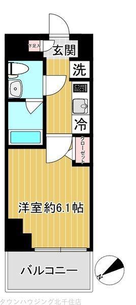 SHOKEN RESIDENCEお花茶屋(1K/5階)の間取り写真