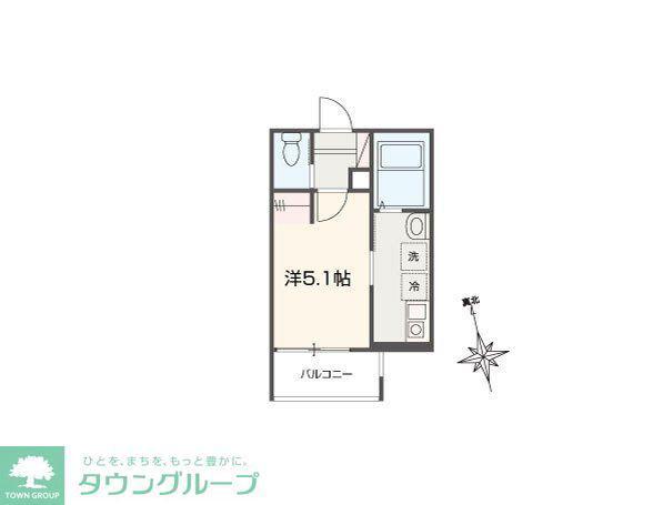 MELLAS青梅II(1K/1階)の間取り写真