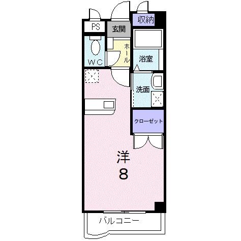 アヴァンシアM(ワンルーム/2階)の間取り写真